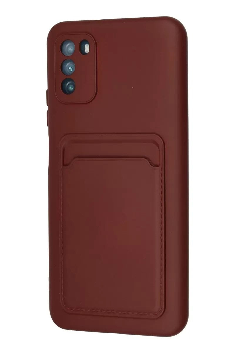 Mey İthalat® Pocophone M3 Kılıf Kelvin Kartvizitli Silikon - Bordo