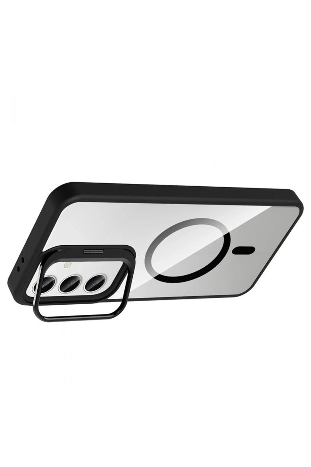Mey İthalat® Samsung Galaxy S25 Remim Lensli Magsafe Standlı Kapak - Siyah