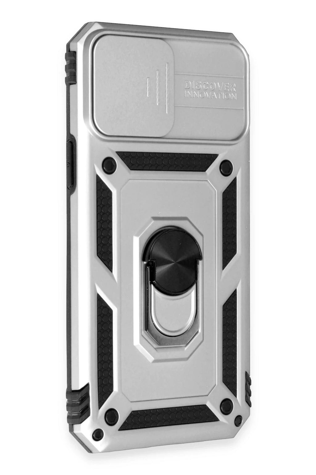 Mey İthalat® iPhone 12 Pro Max Kılıf Pars Lens Yüzüklü Silikon - Gümüş