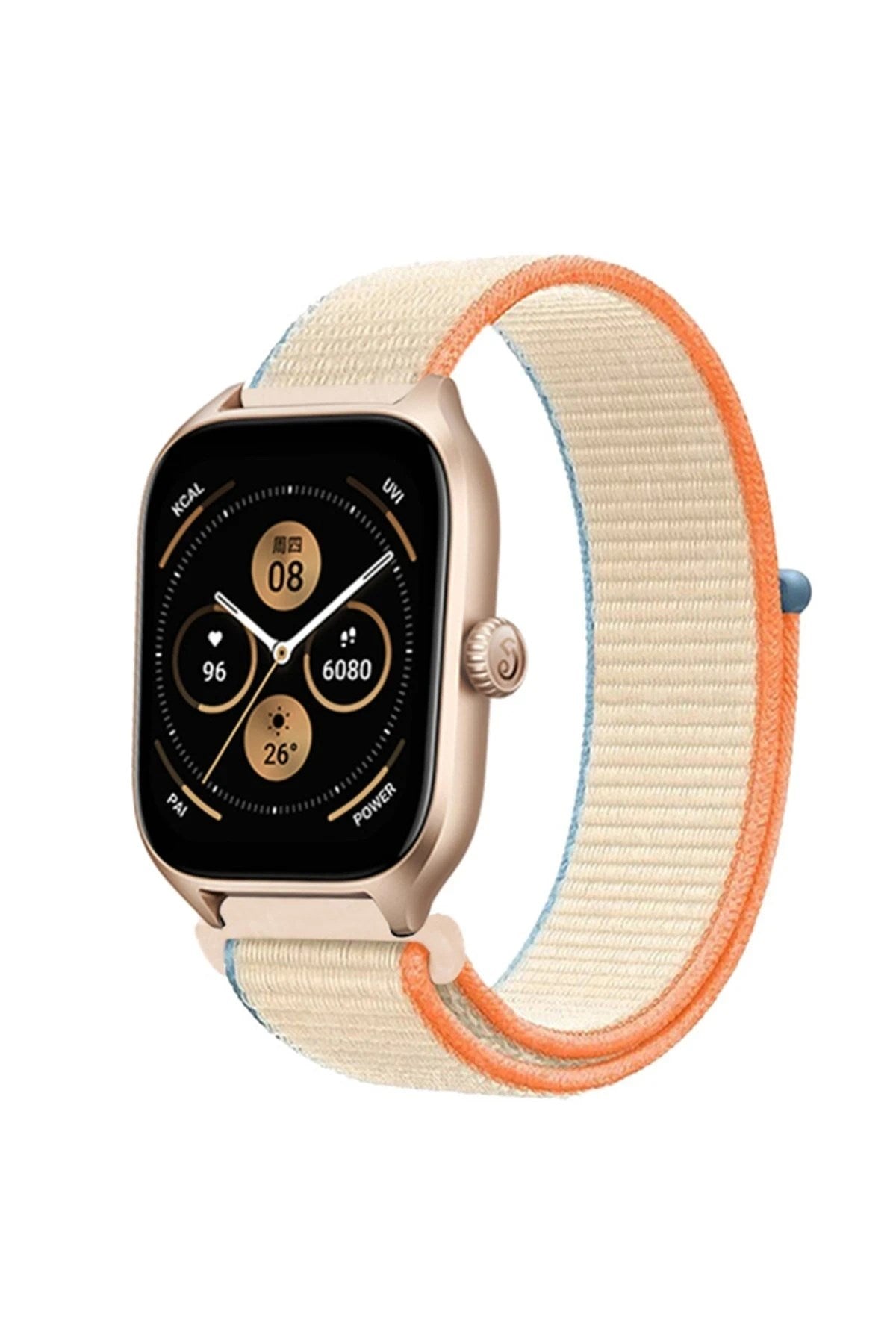 Mey İthalat® Watch 22mm Hasırlı Cırtcırtlı Kordon - Krem