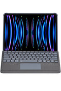Mey İthalat® T5509D iPad Pro 12.9 (2022) Kılıf Palermo Ledli Klavyeli Standlı Tablet Kılıfı - Siyah