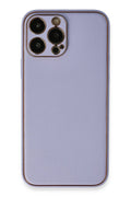 Mey İthalat® iPhone 13 Pro Max Kılıf Coco Deri Silikon Kapak - Açık Lila