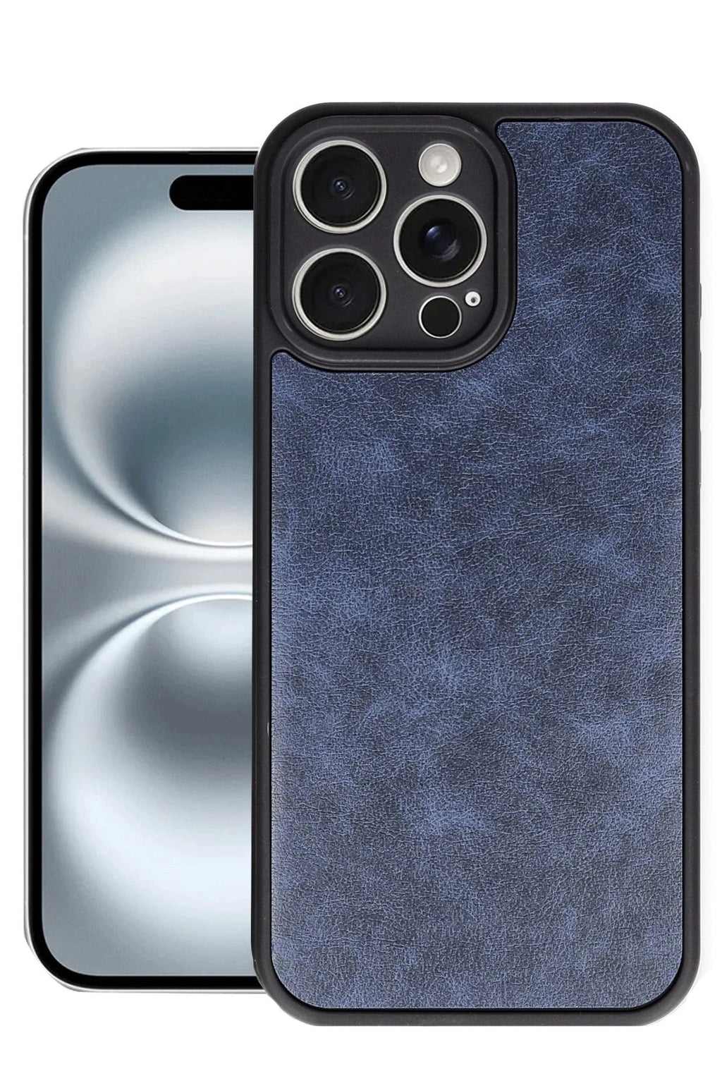 Mey İthalat® iPhone 16 Pro Kılıf Aras Deri Kapak - Lacivert