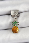 Mey İthalat® 316L Çelik Sallantılı Ananas Model Gümüş Renk Nomination Charm