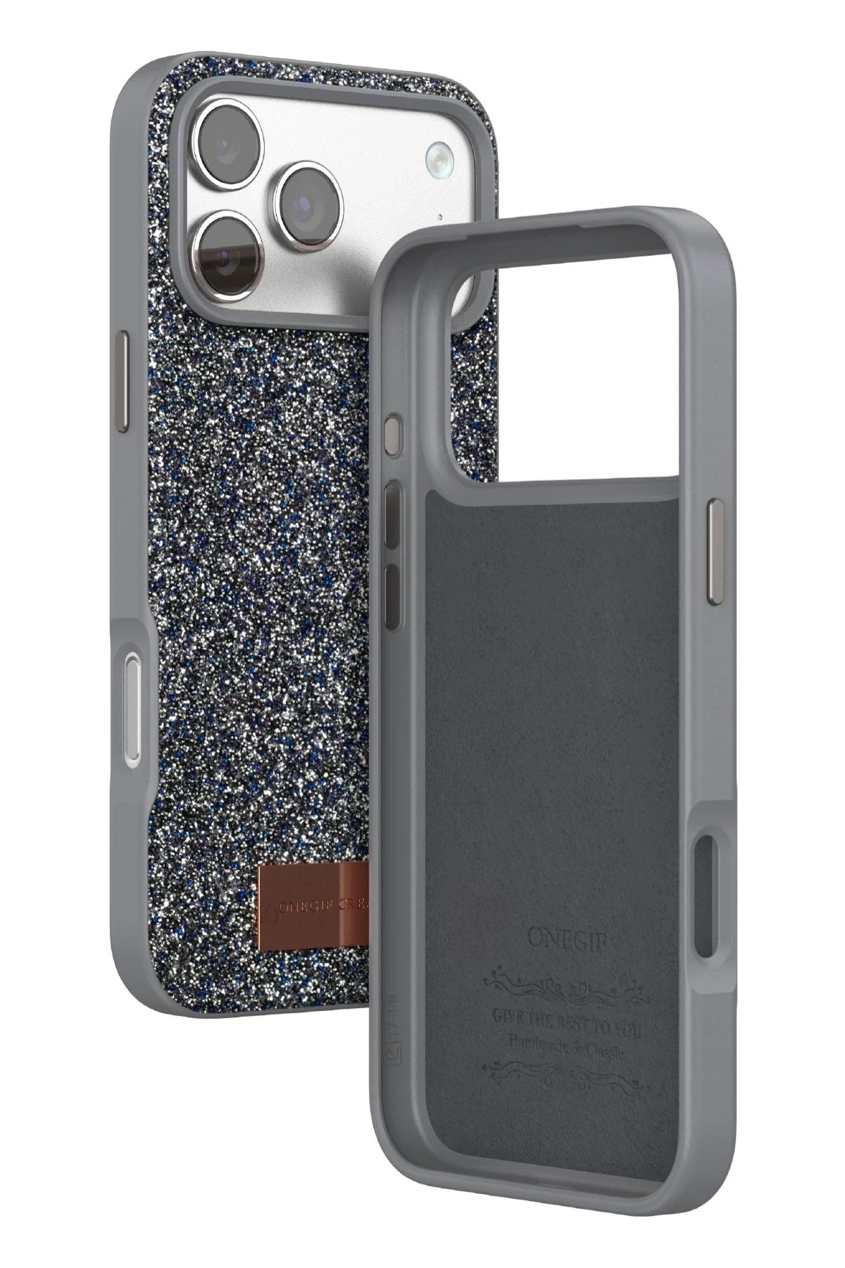 Mey İthalat® iPhone 17 Pro Bright Simli Kapak - Gümüş