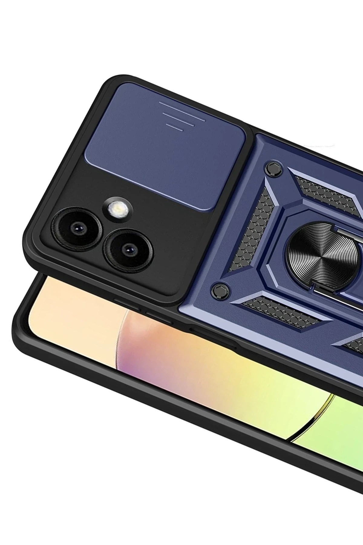 Mey İthalat® Samsung Galaxy A07 4G Pars Lens Yüzüklü Silikon - Lacivert