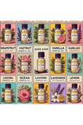 Favori 10'lu Set Esansiyel Uçucu Yağ Buhurdanlık Hava Nemlendirici Aroma Difüzörü Kokusu Esans