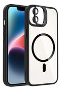 Mey İthalat® iPhone 11 Remim Lensli Magsafe Standlı Kapak - Siyah