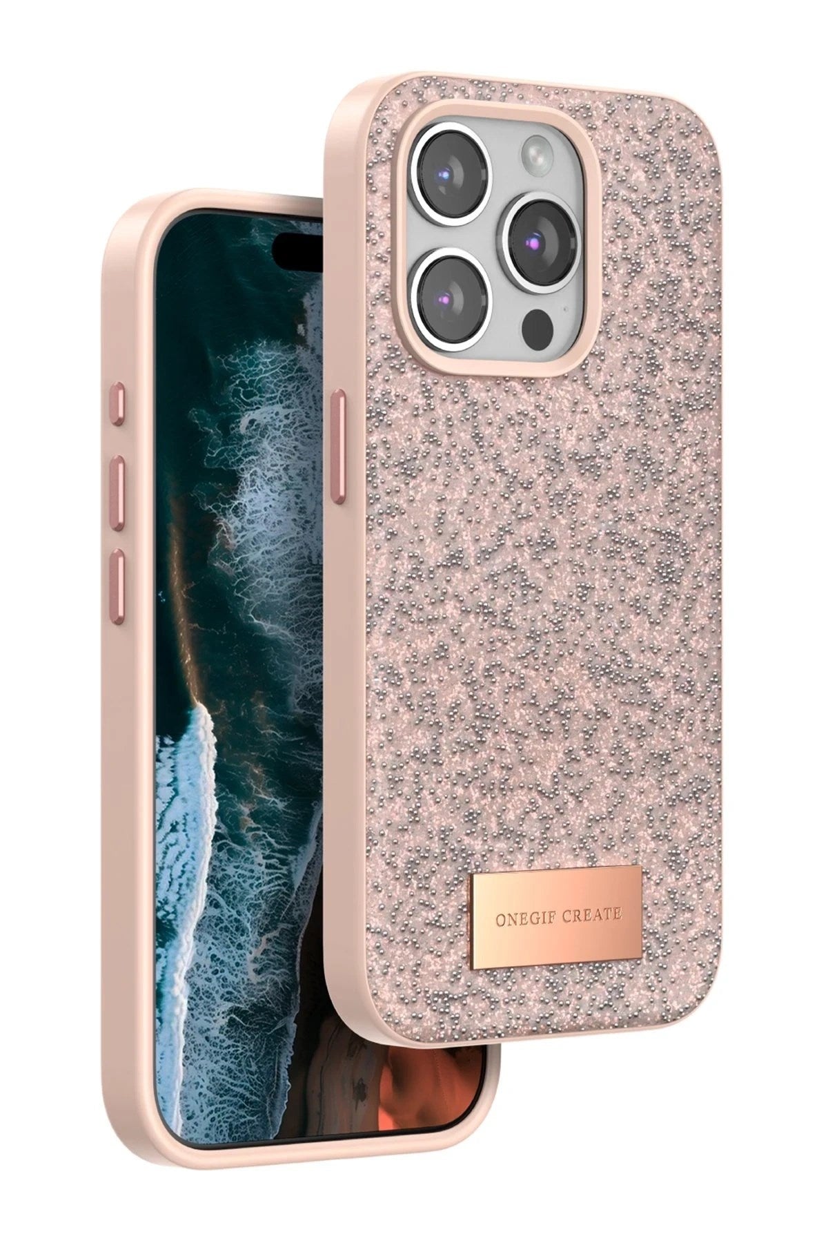 Mey İthalat® iPhone 14 Pro Max Bright Simli Kapak - Pembe