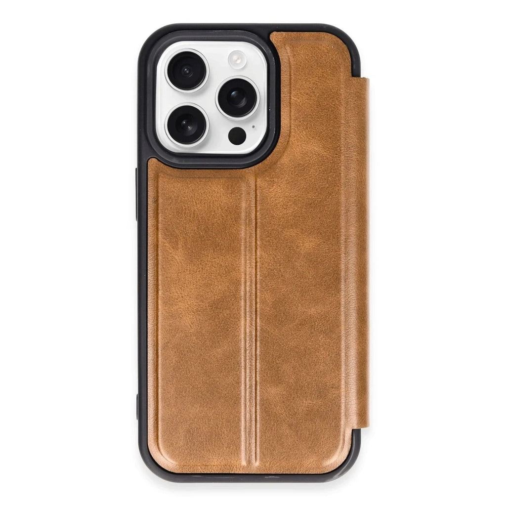 Mey İthalat® iPhone 14 Pro Max Kılıf Flip Cover - Taba