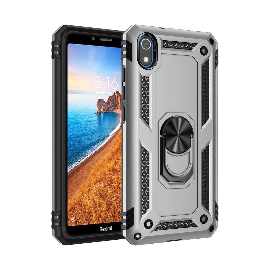 Mey İthalat® Redmi 7A Kılıf Sofya Yüzüklü Silikon Kapak - Gümüş