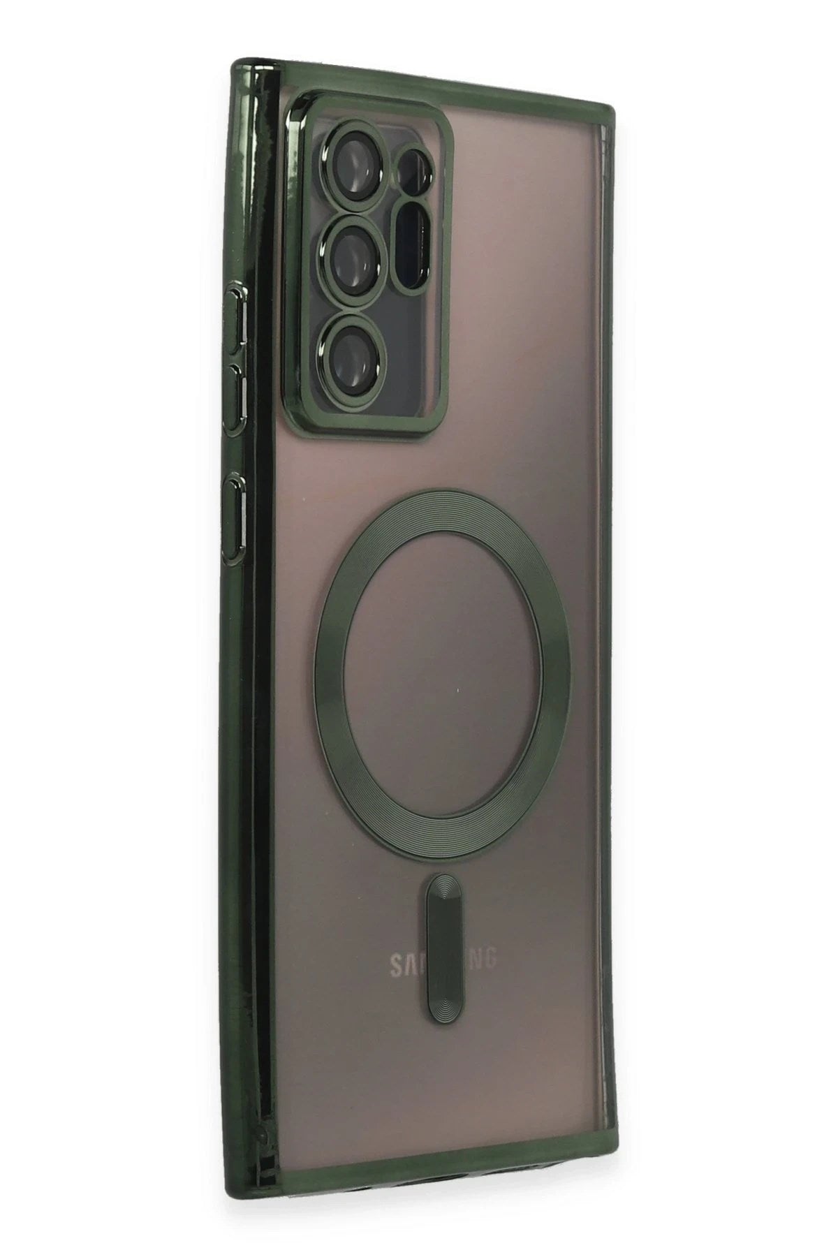 Mey İthalat® Samsung Galaxy Note 20 Ultra Kılıf Kross Magneticsafe Kapak - Koyu Yeşil