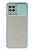 Mey İthalat® Samsung Galaxy A22 Kılıf Palm Buzlu Kamera Sürgülü Silikon - Turkuaz