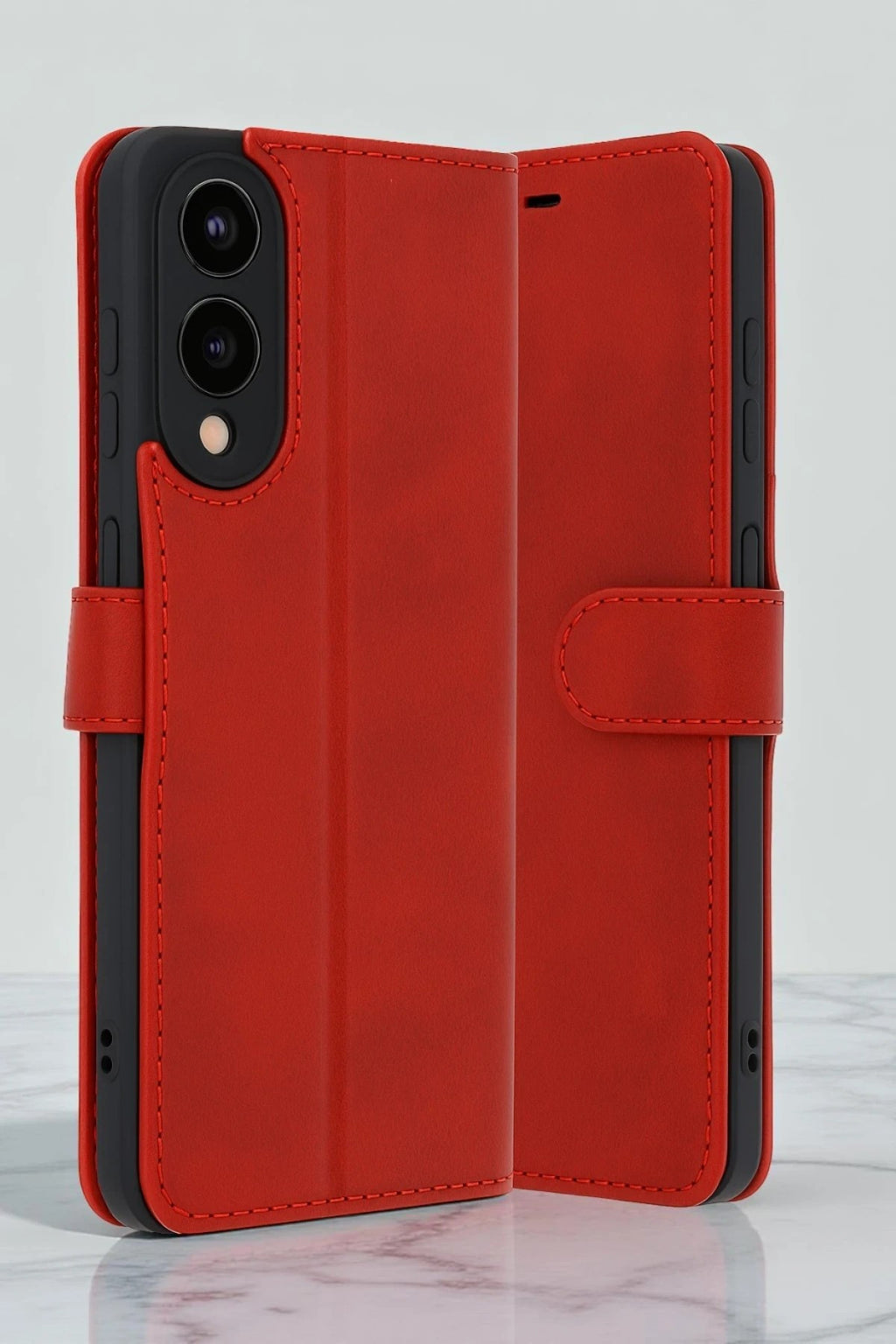 Mey İthalat® Samsung Galaxy S25 Edge Trend S Plus Kapaklı Kılıf - Kırmızı