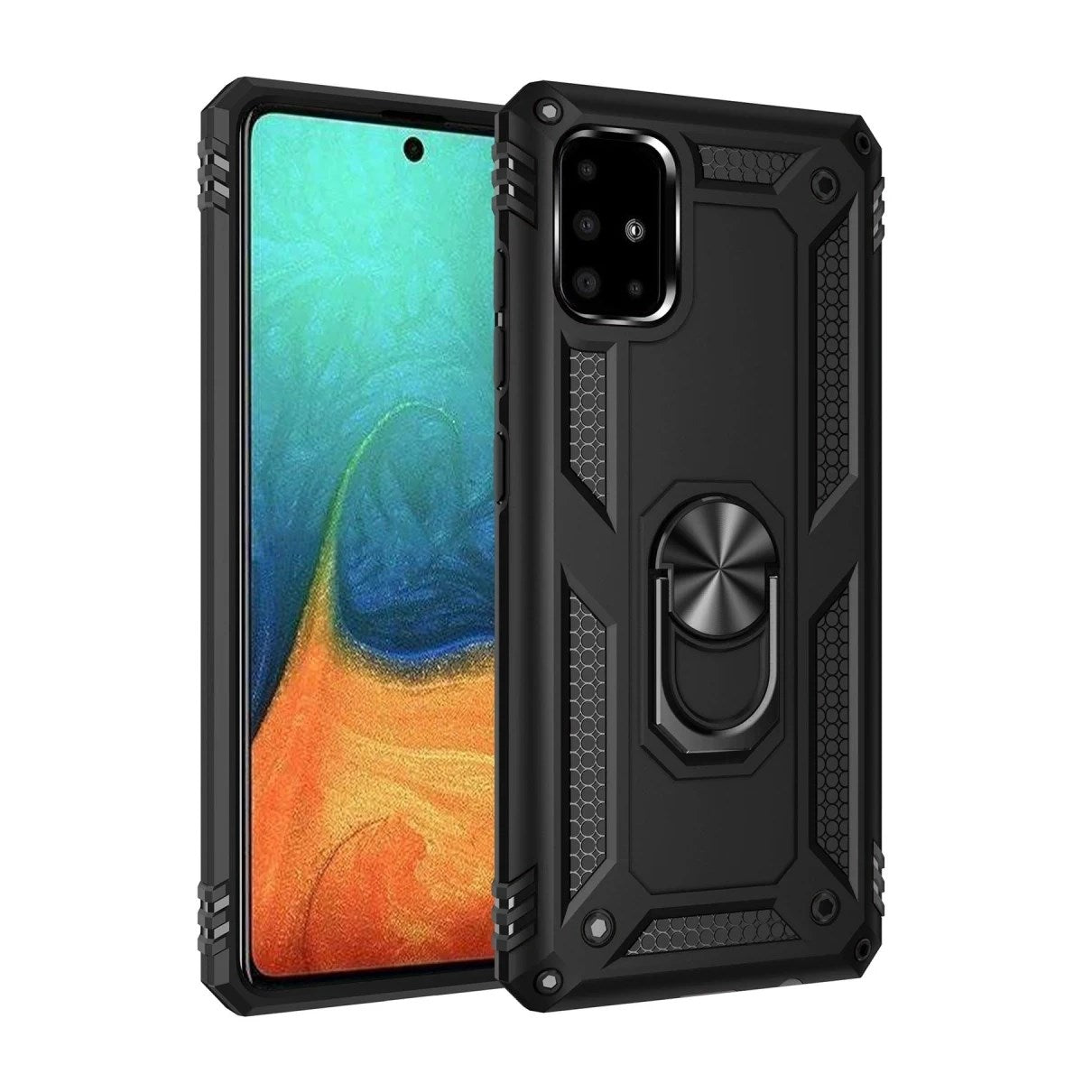 Mey İthalat® Samsung Galaxy A71 Kılıf Sofya Yüzüklü Silikon Kapak - Siyah