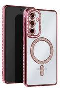 Mey İthalat® Samsung Galaxy A55 5G Joke Simli Magneticsafe Kılıf - Pembe