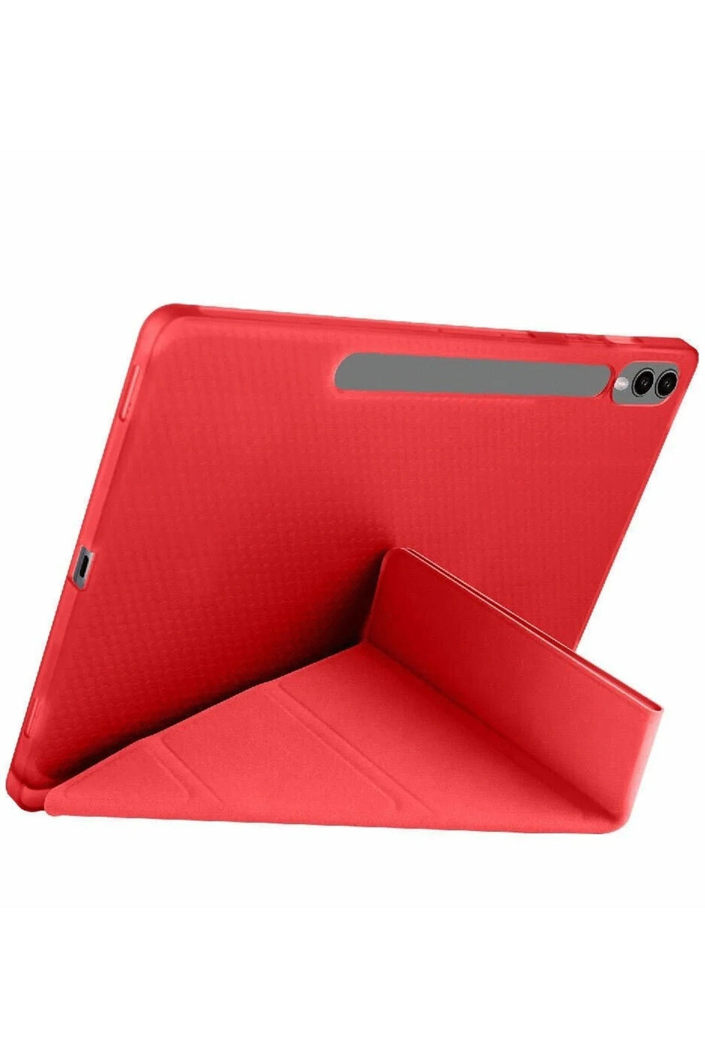 Mey İthalat® Samsung Galaxy X610 Tab S9 FE Plus 12.4 Kılıf Kalemlikli Mars Tablet Kılıfı - Kırmızı