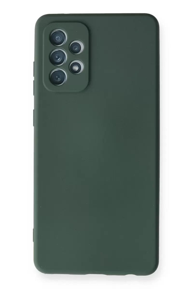 Mey İthalat® Samsung Galaxy A72 Kılıf Nano içi Kadife Silikon - Koyu Yeşil