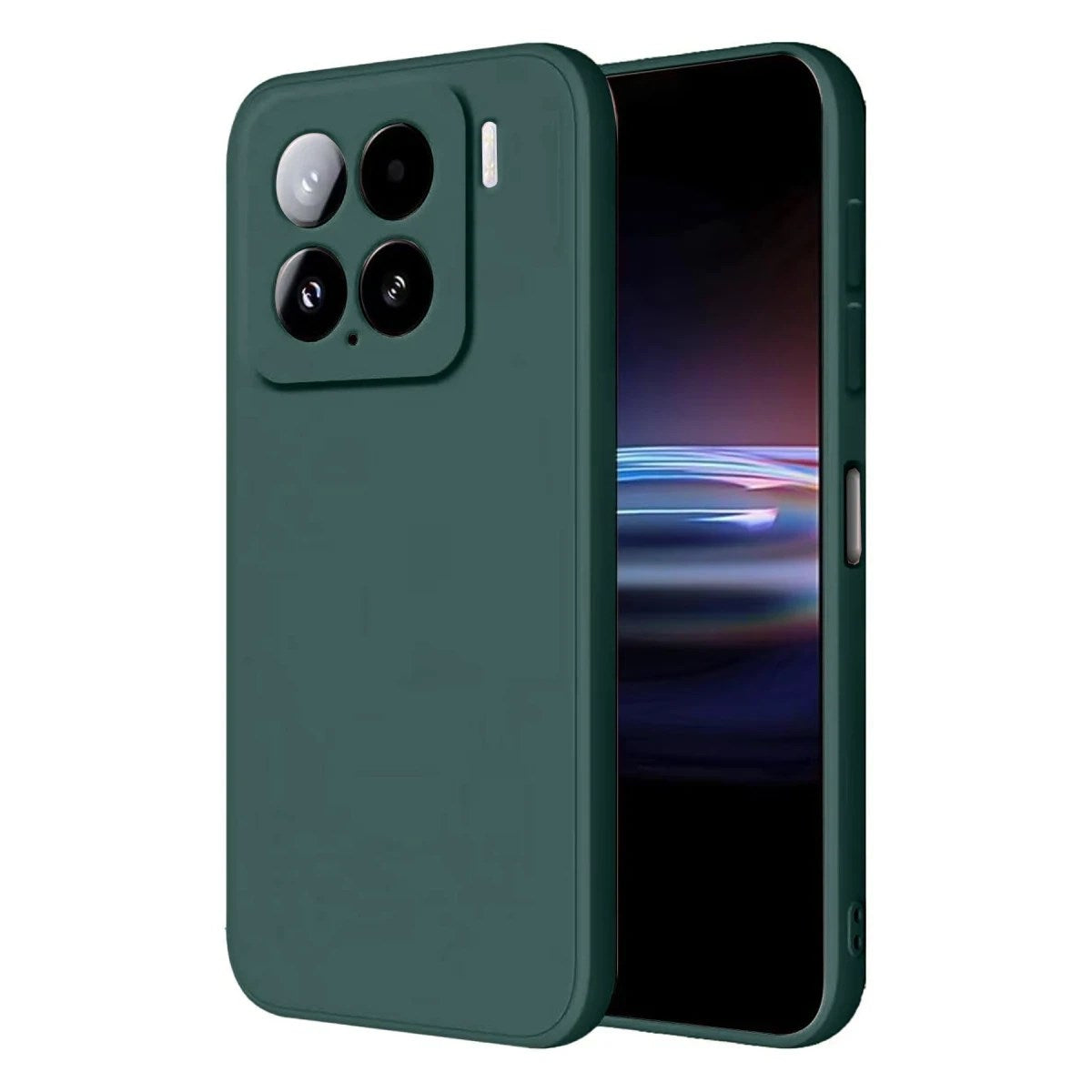 Mey İthalat® Mi 15 Pro Kılıf Nano içi Kadife Silikon - Koyu Yeşil