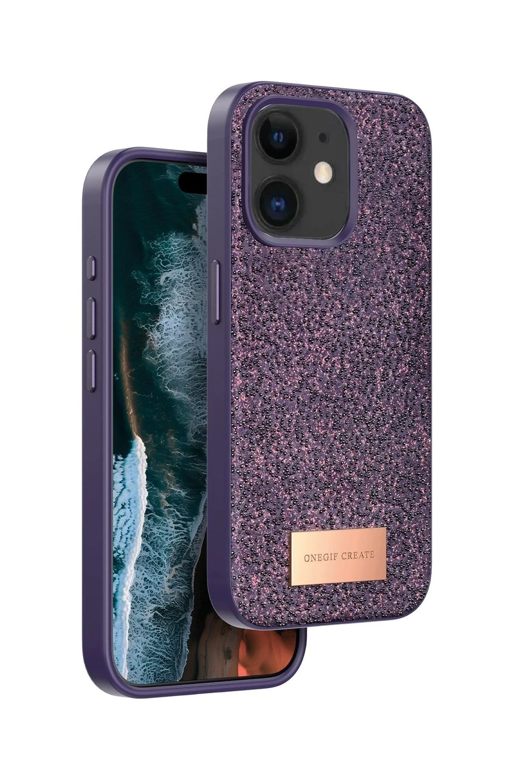 Mey İthalat® iPhone 11 Bright Simli Kapak - Derin Mor