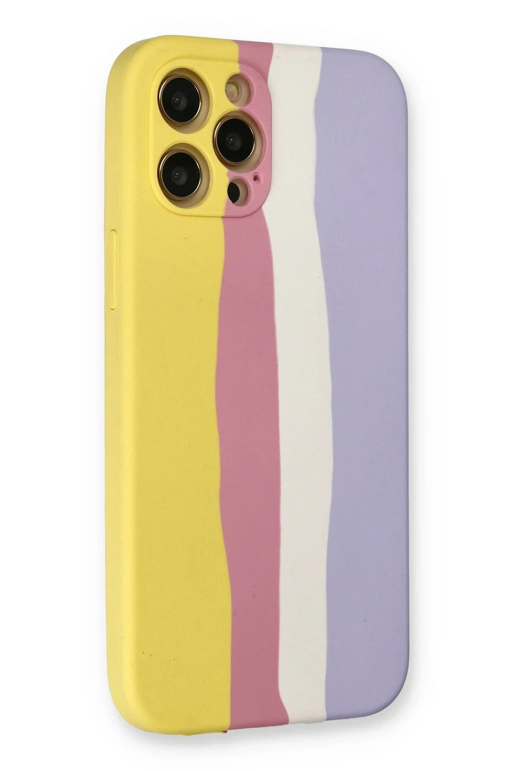 Mey İthalat® iPhone 12 Pro Max Kılıf Ebruli Lansman Silikon - Sarı-Mavi