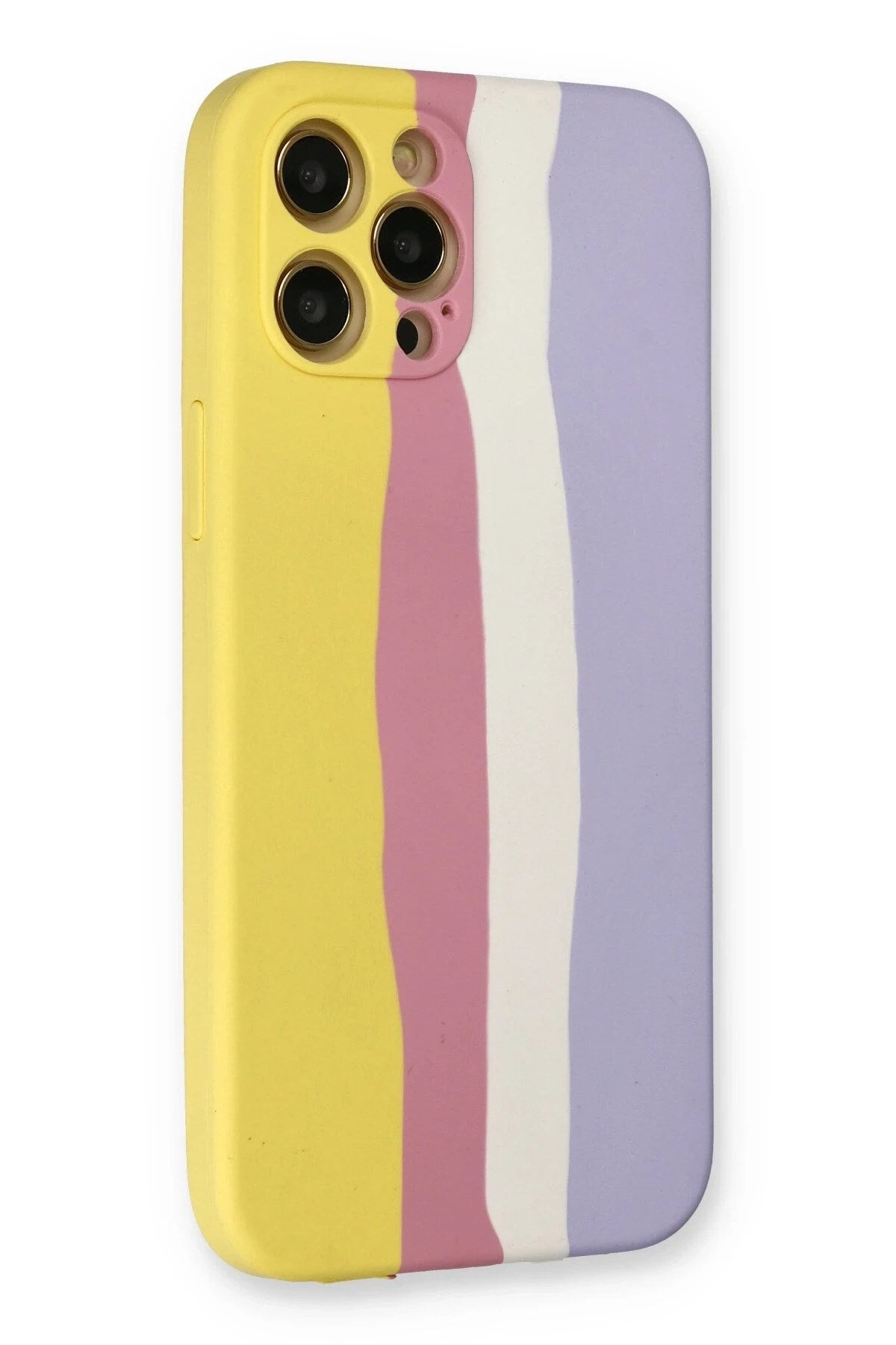 Mey İthalat® iPhone 12 Pro Max Kılıf Ebruli Lansman Silikon - Sarı-Mavi