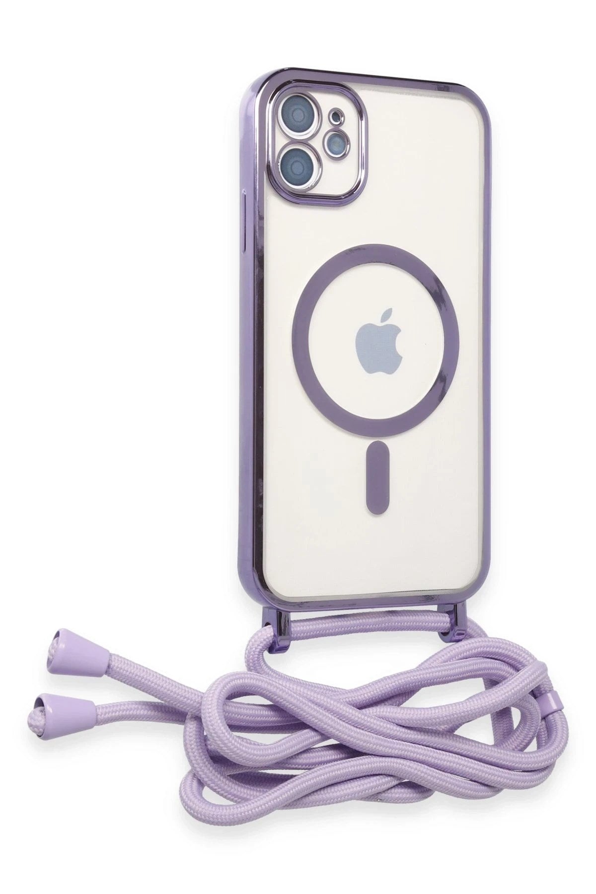 Mey İthalat® iPhone 11 Kılıf Divo Lazer Askılı Magsafe Kapak - Lila