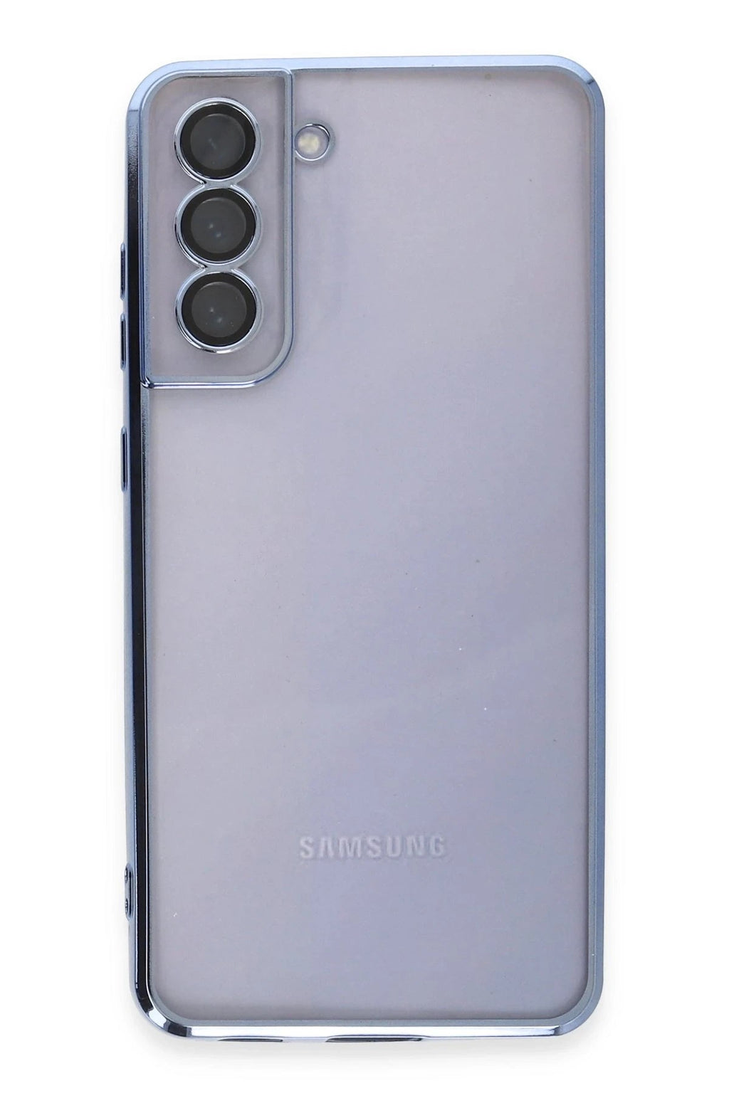 Mey İthalat® Samsung Galaxy S21 FE Kılıf Lensli Silikon - Açık Mavi