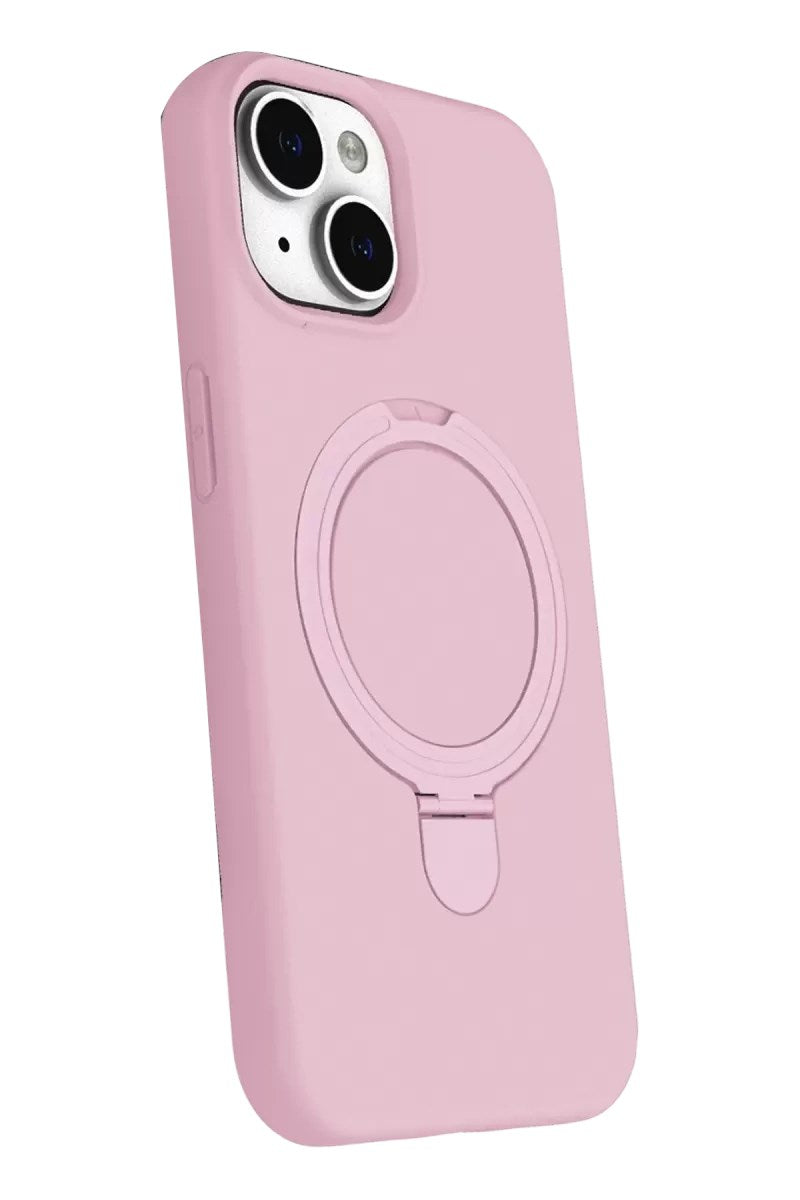 Mey İthalat® iPhone 15 Regal Magsafe Standlı Kapak - Açık Pembe