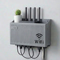 Duvar Tipi Wi-Fi Modem Saklama Kutusu(Gri) – Kablo Düzenleyici Router Raf Organizer