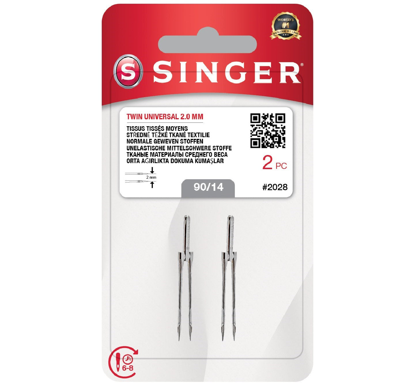 Çift İğne 2mm. (2'li Blister/14 No.)