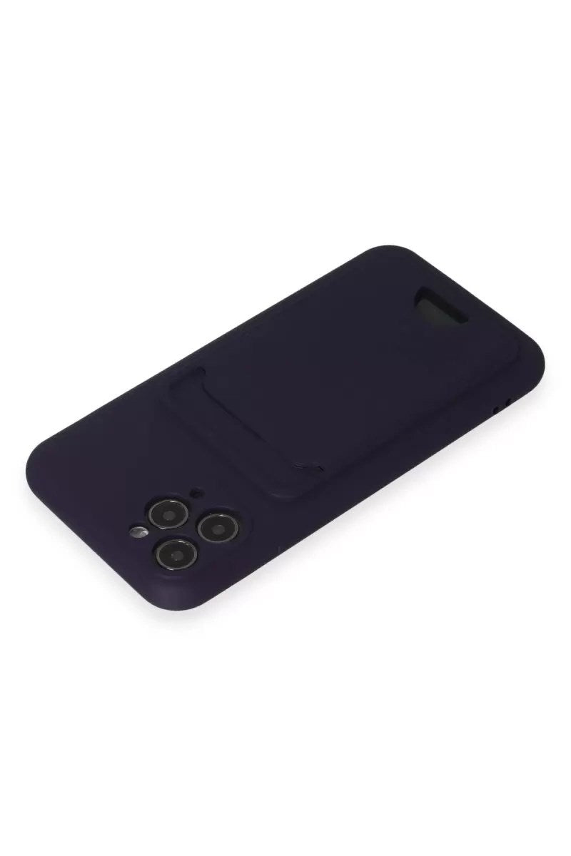 Mey İthalat® iPhone 11 Pro Kılıf Kelvin Kartvizitli Silikon - Derin Mor