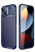 Mey İthalat® iPhone 14 Kılıf Auto Focus Karbon Kapak - Lacivert