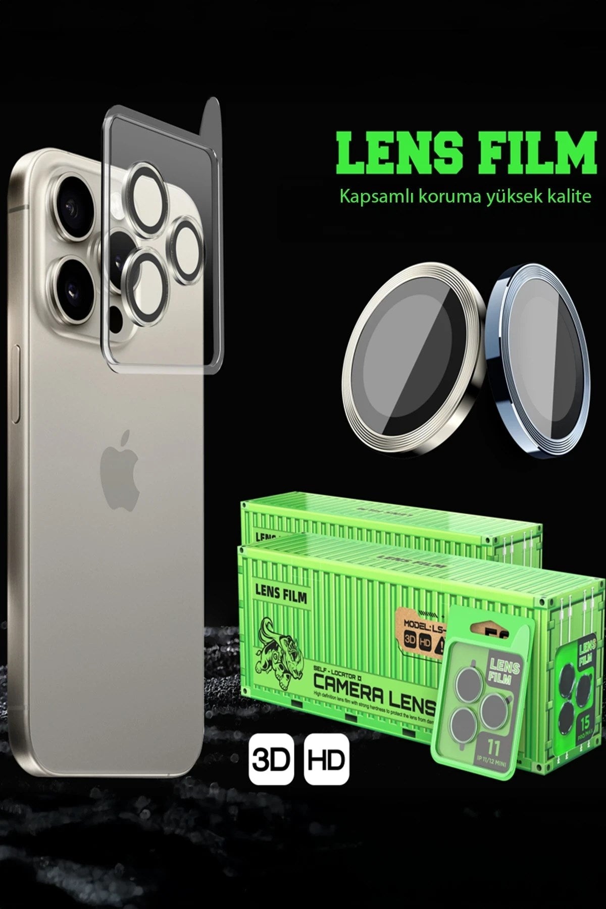 Mey İthalat® Samsung Galaxy S23 Ultra Raze Metal Kamera Lens - Yeşil