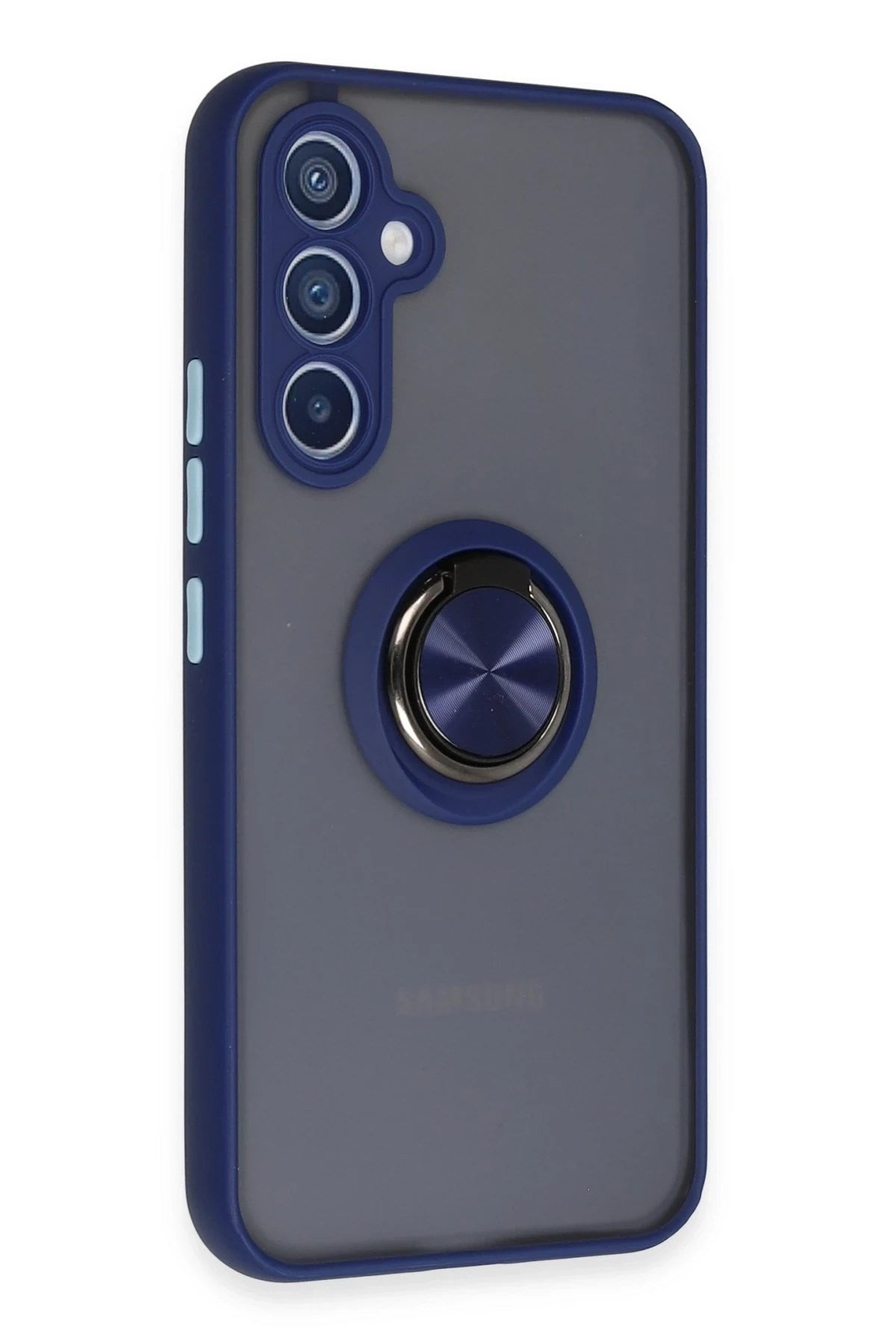 Mey İthalat® Samsung Galaxy A54 5G Kılıf Montreal Yüzüklü Silikon Kapak - Lacivert