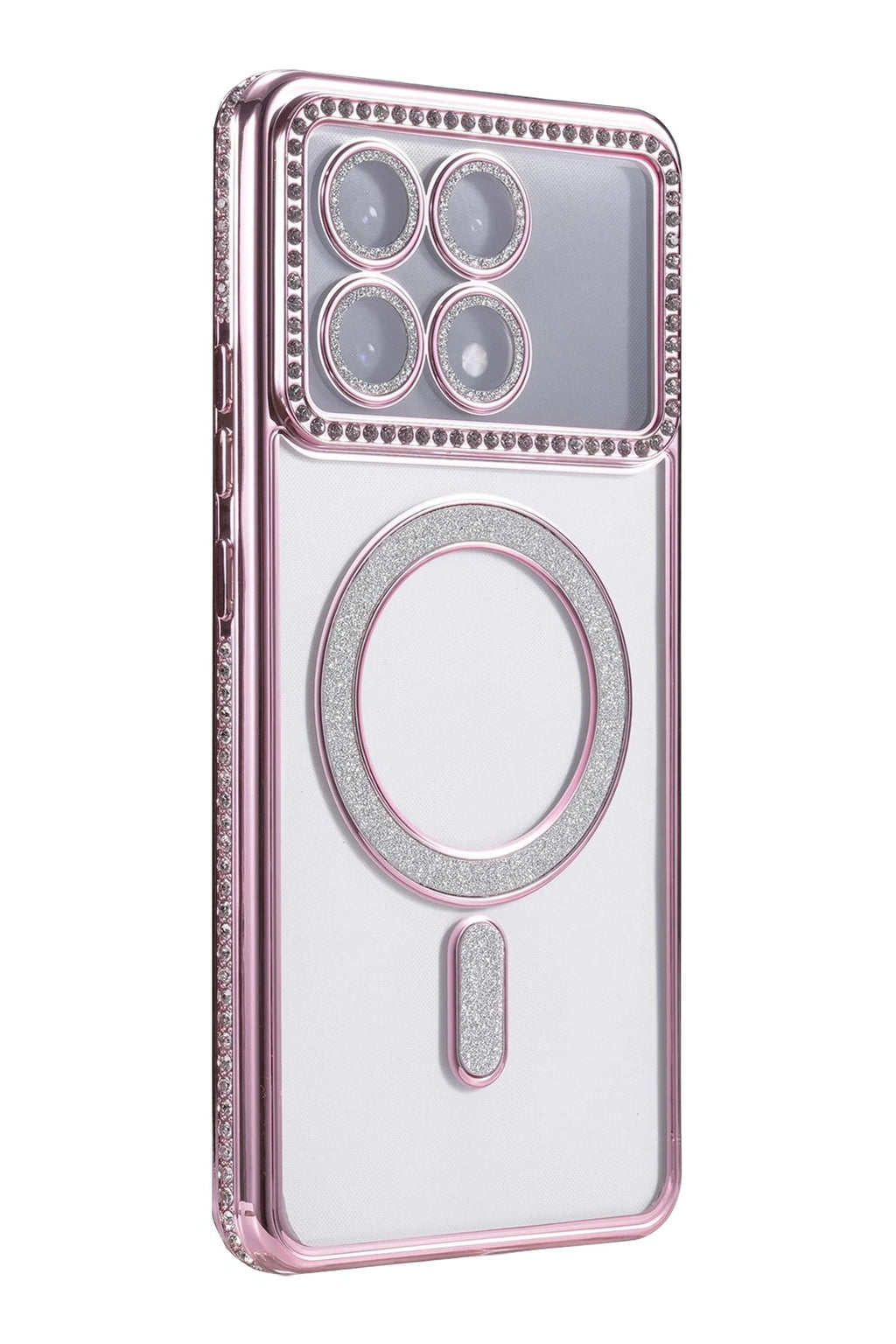 Mey İthalat® Poco X6 Pro Joke Simli Magneticsafe Kılıf - Pembe