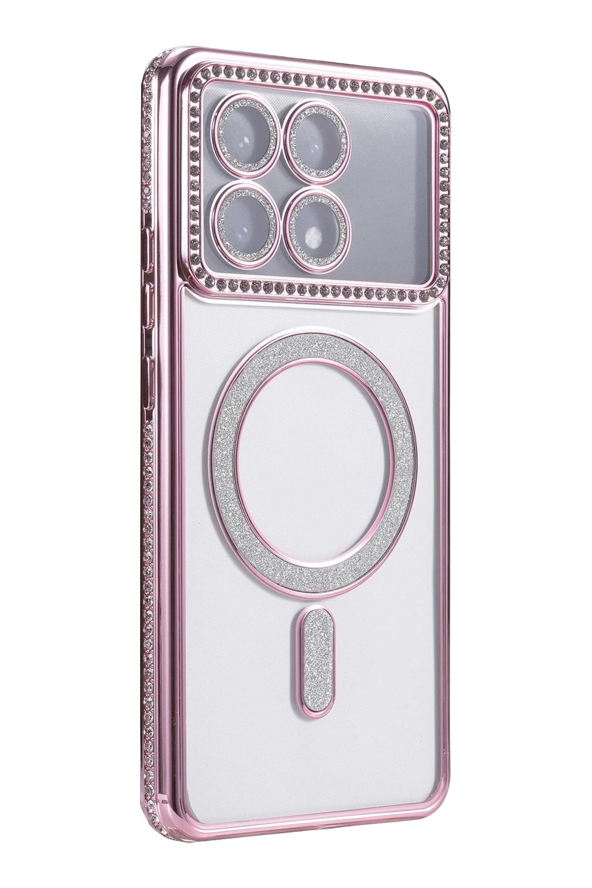 Mey İthalat® Poco X6 Pro Joke Simli Magneticsafe Kılıf - Pembe