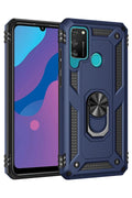 Mey İthalat® Huawei Y6P Kılıf Sofya Yüzüklü Silikon Kapak - Lacivert