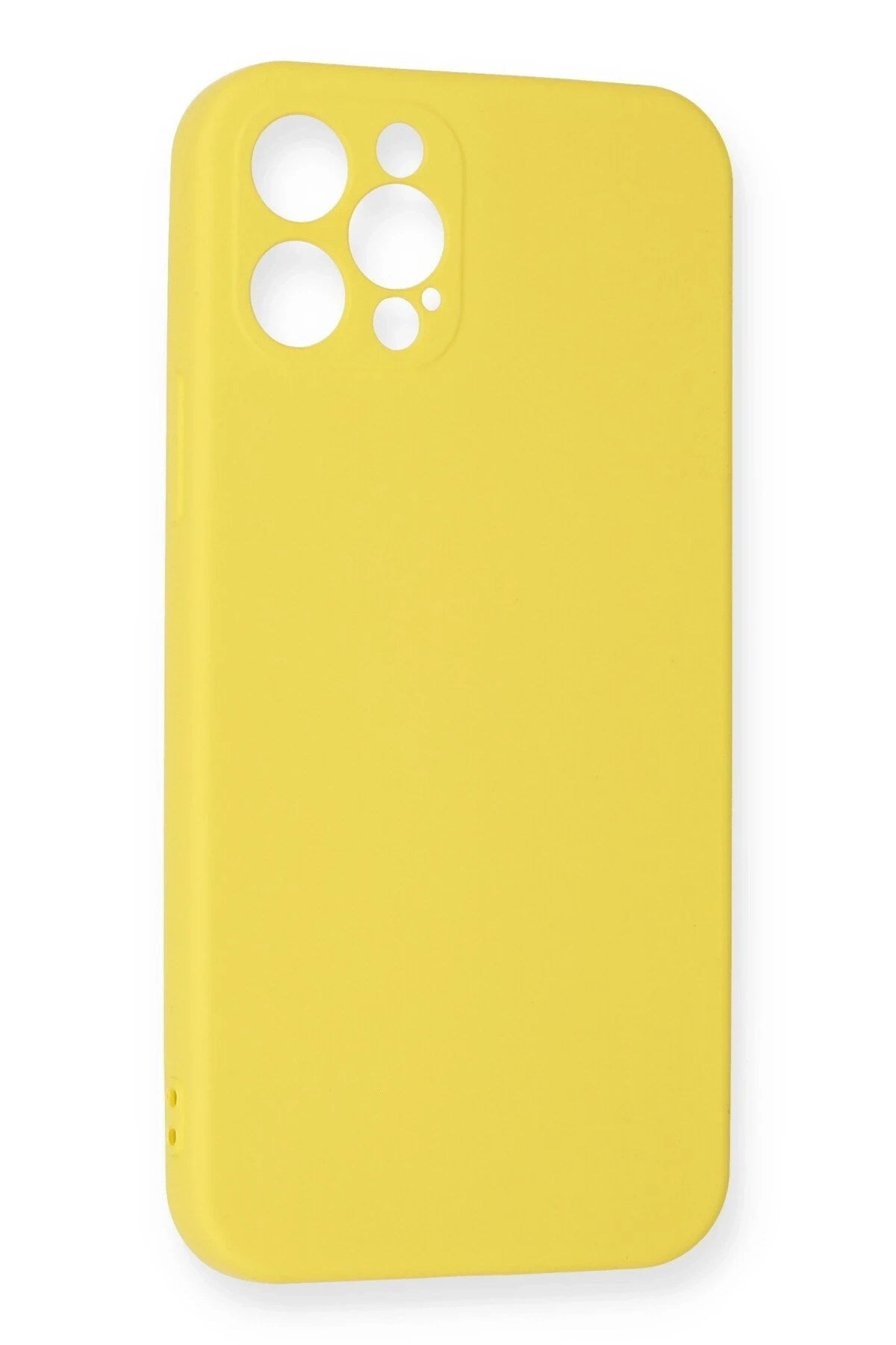 Mey İthalat® iPhone 12 Pro Max Kılıf Nano içi Kadife Silikon - Sarı