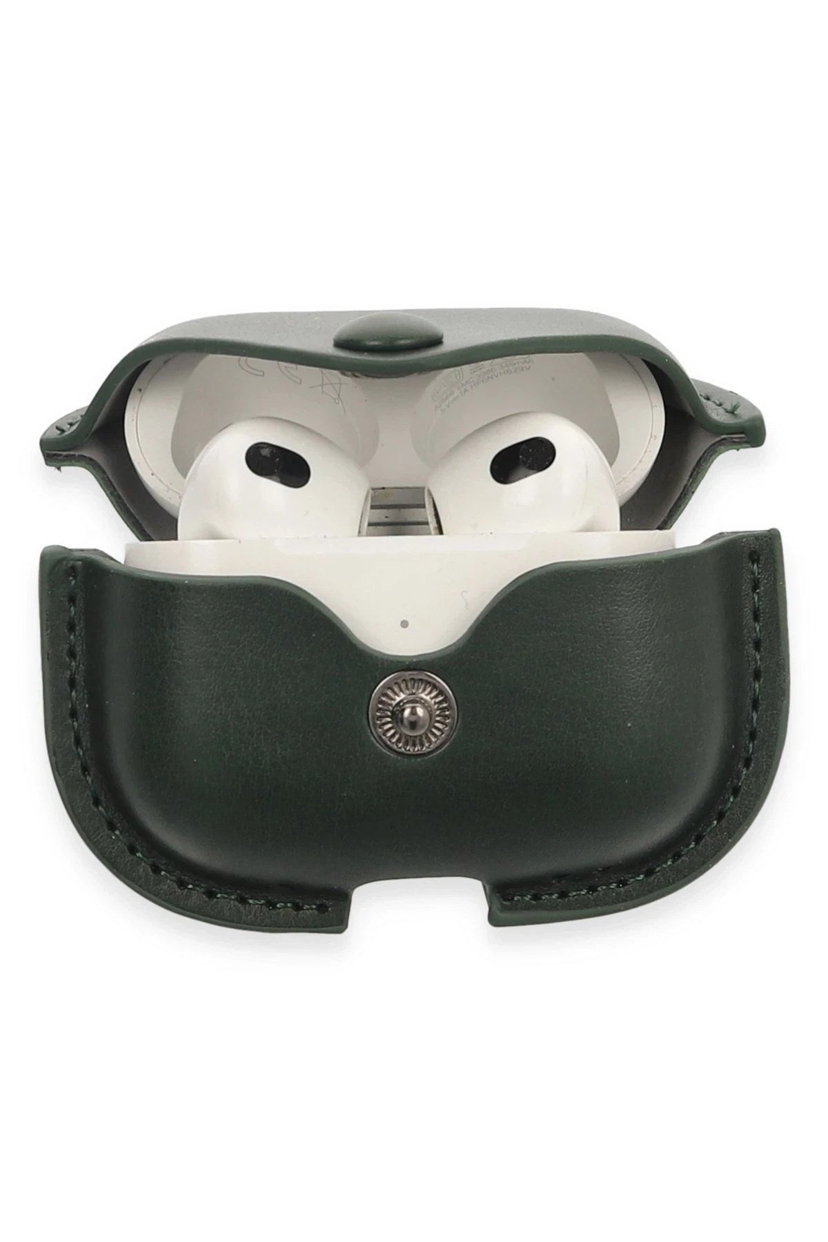 Mey İthalat® Airpods 3 (3.nesil) Çanta Deri Kılıf - Haki Yeşil