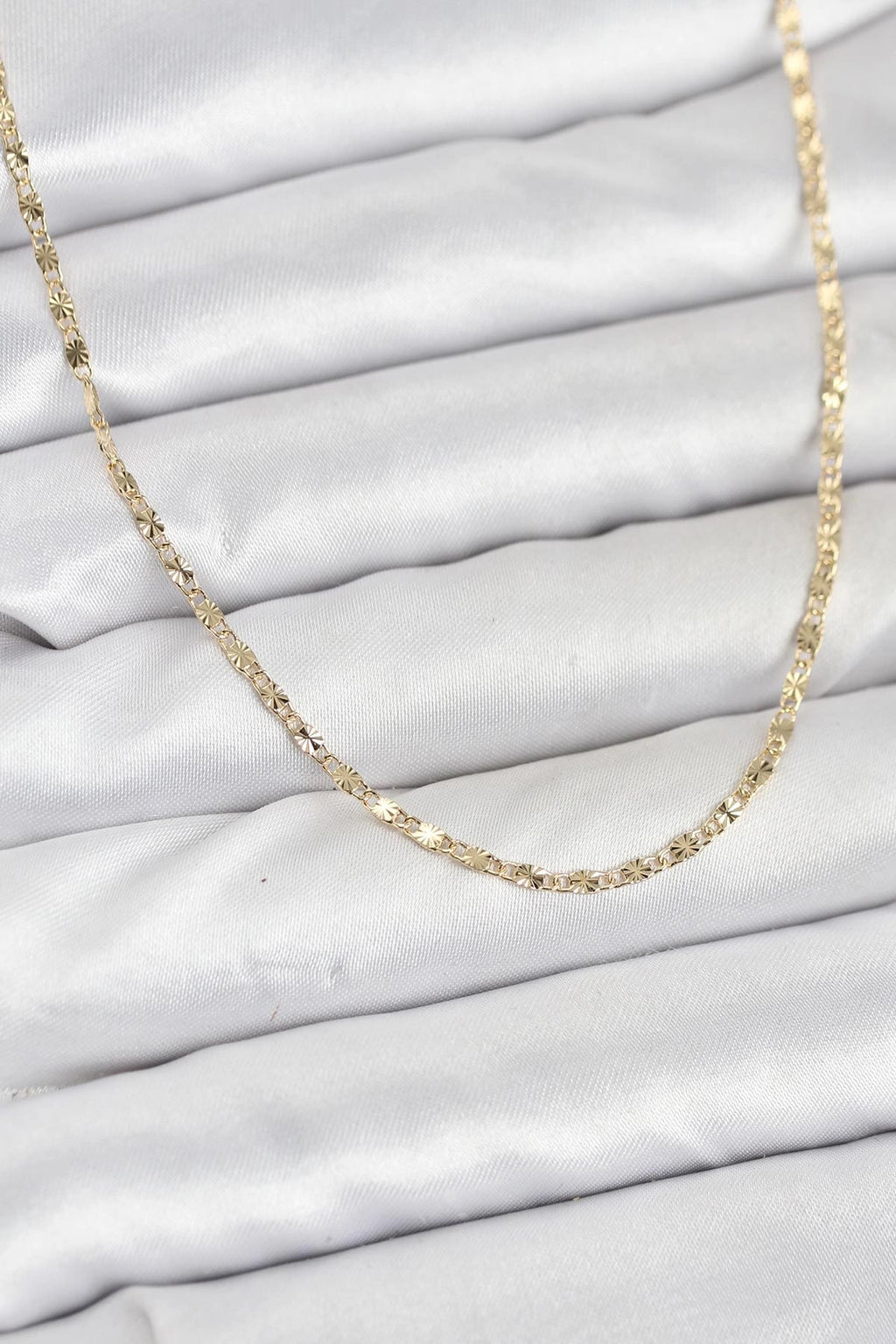 Mey İthalat® CM 14K Gold Renk Lazer İnce Zincirli Kadın Kolye