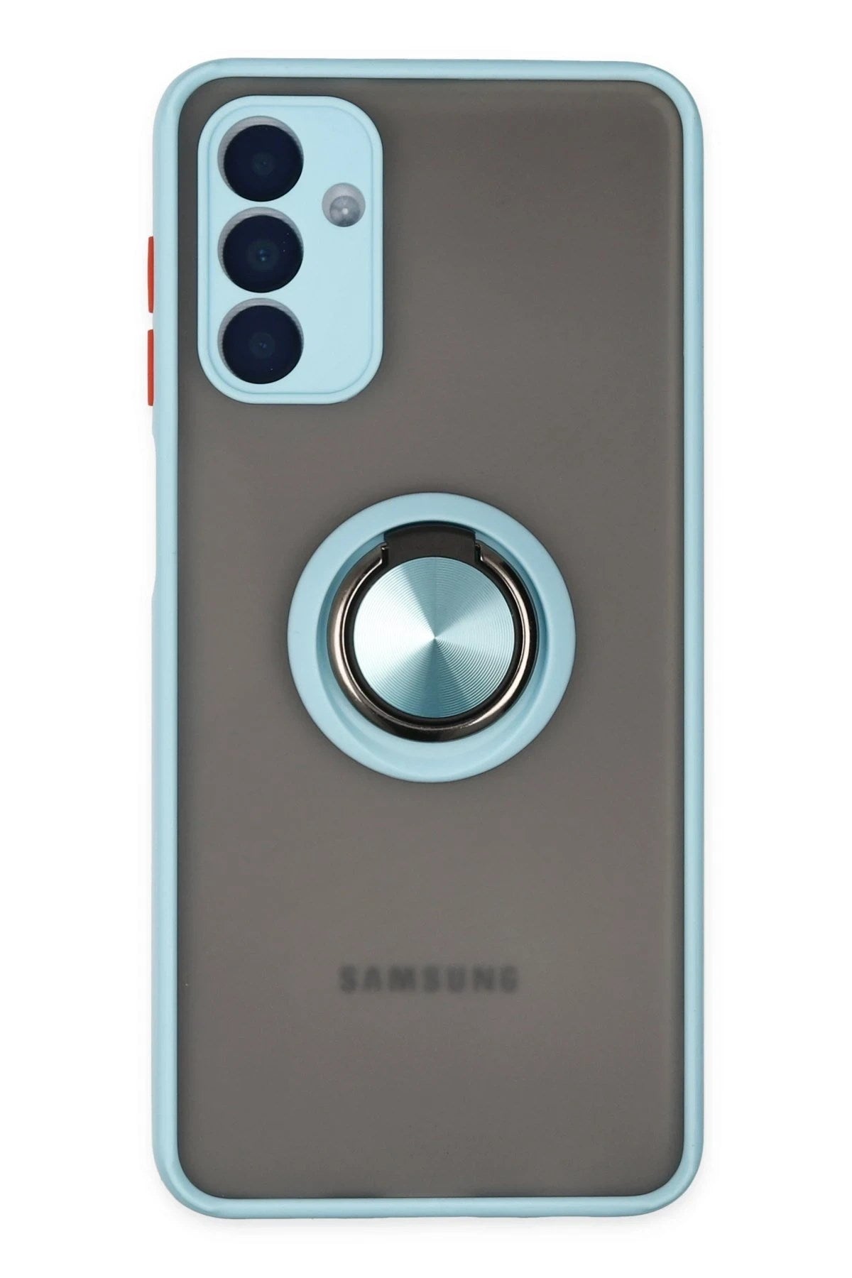 Mey İthalat® Samsung Galaxy A04S Kılıf Montreal Yüzüklü Silikon Kapak - Buz Mavi