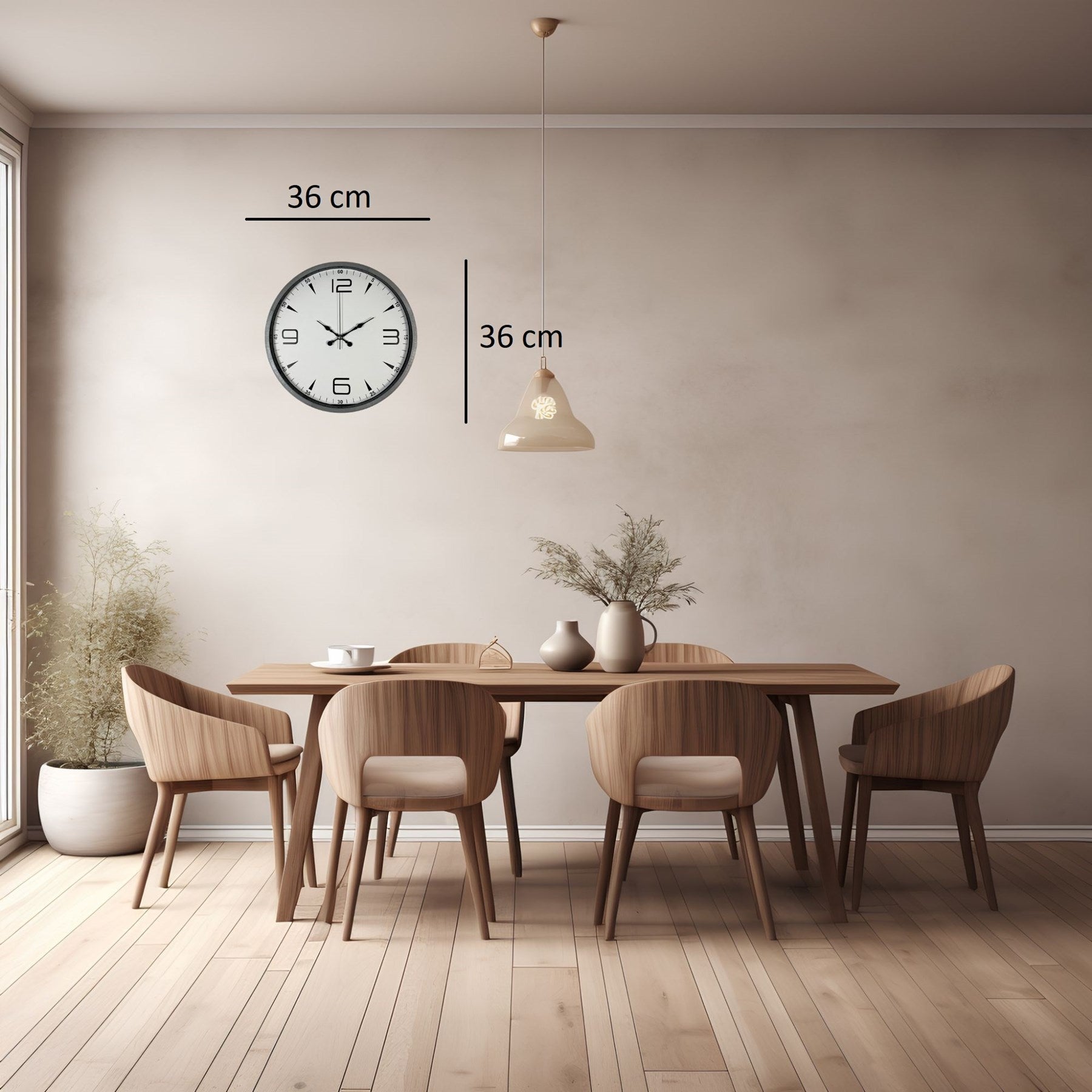 36 Cm Gri Şıklık Duvar Saati