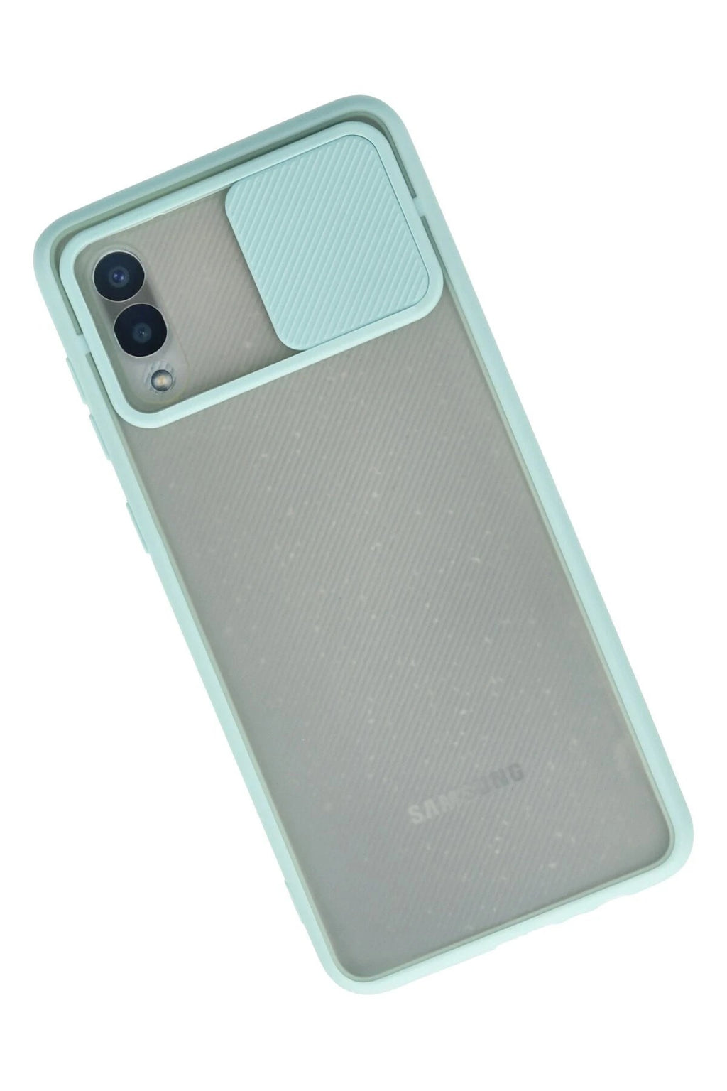 Mey İthalat® Samsung Galaxy A02 Kılıf Palm Buzlu Kamera Sürgülü Silikon - Turkuaz
