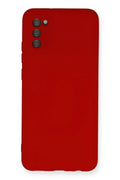 Mey İthalat® Samsung Galaxy A03S Kılıf Nano içi Kadife Silikon - Kırmızı