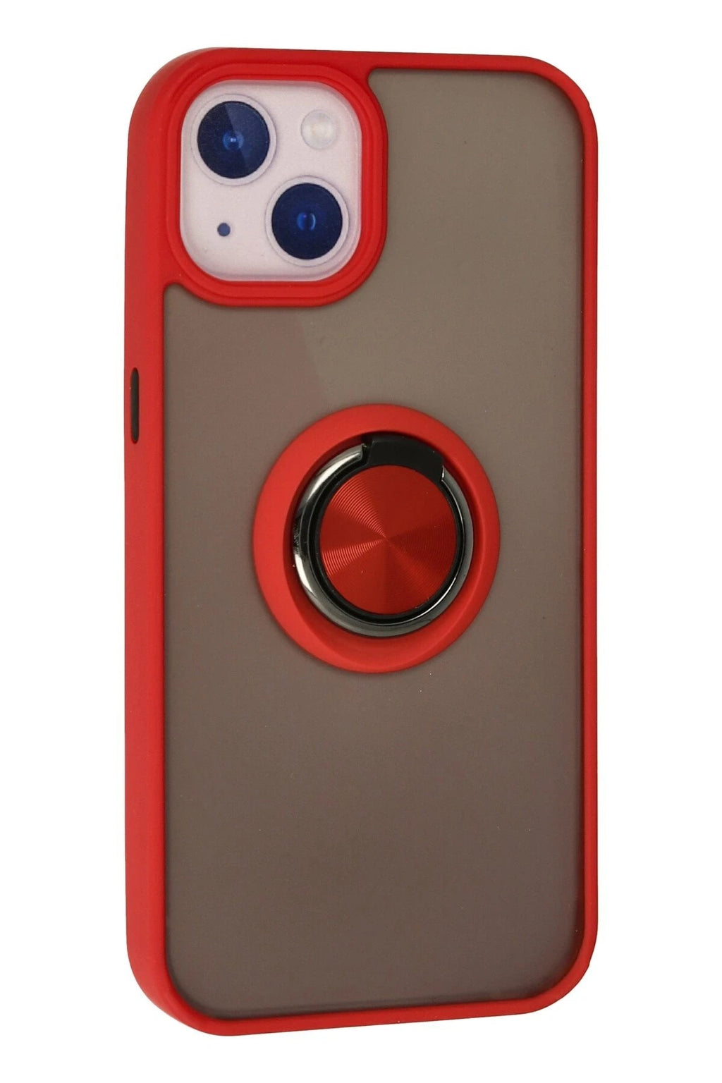 Mey İthalat® iPhone 15 Kılıf Montreal Yüzüklü Silikon Kapak - Kırmızı