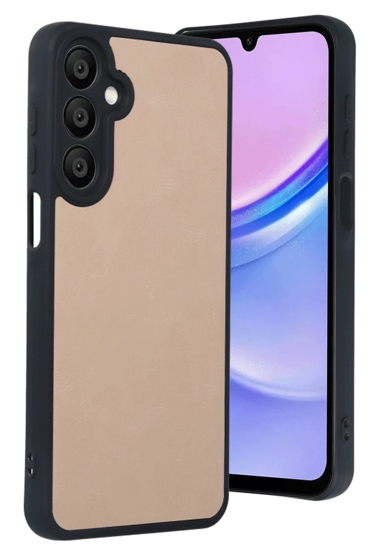 Mey İthalat® Samsung Galaxy A15 4G Kılıf Aras Deri Kapak - Pudra