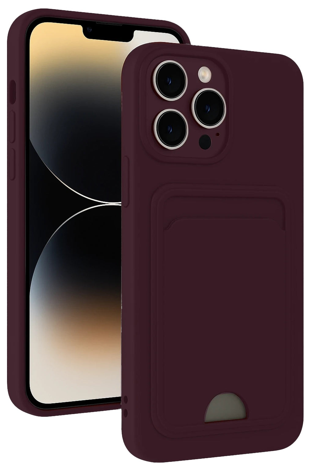 Mey İthalat® iPhone 13 Pro Kılıf Kelvin Kartvizitli Silikon - Derin Mor