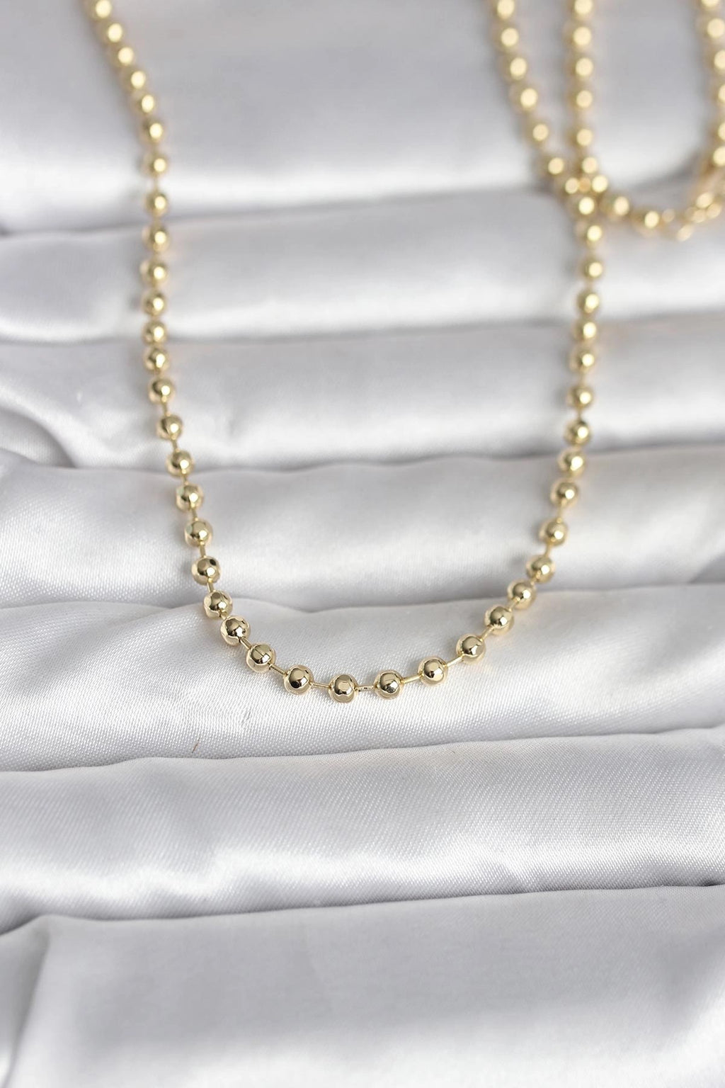 Mey İthalat® CM 14K Gold Renk Top Zincirli Model 60 cm Kadın Kolye