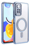 Mey İthalat® Redmi Note 12 Pro 4G Joke Simli Magneticsafe Kılıf - Mavi